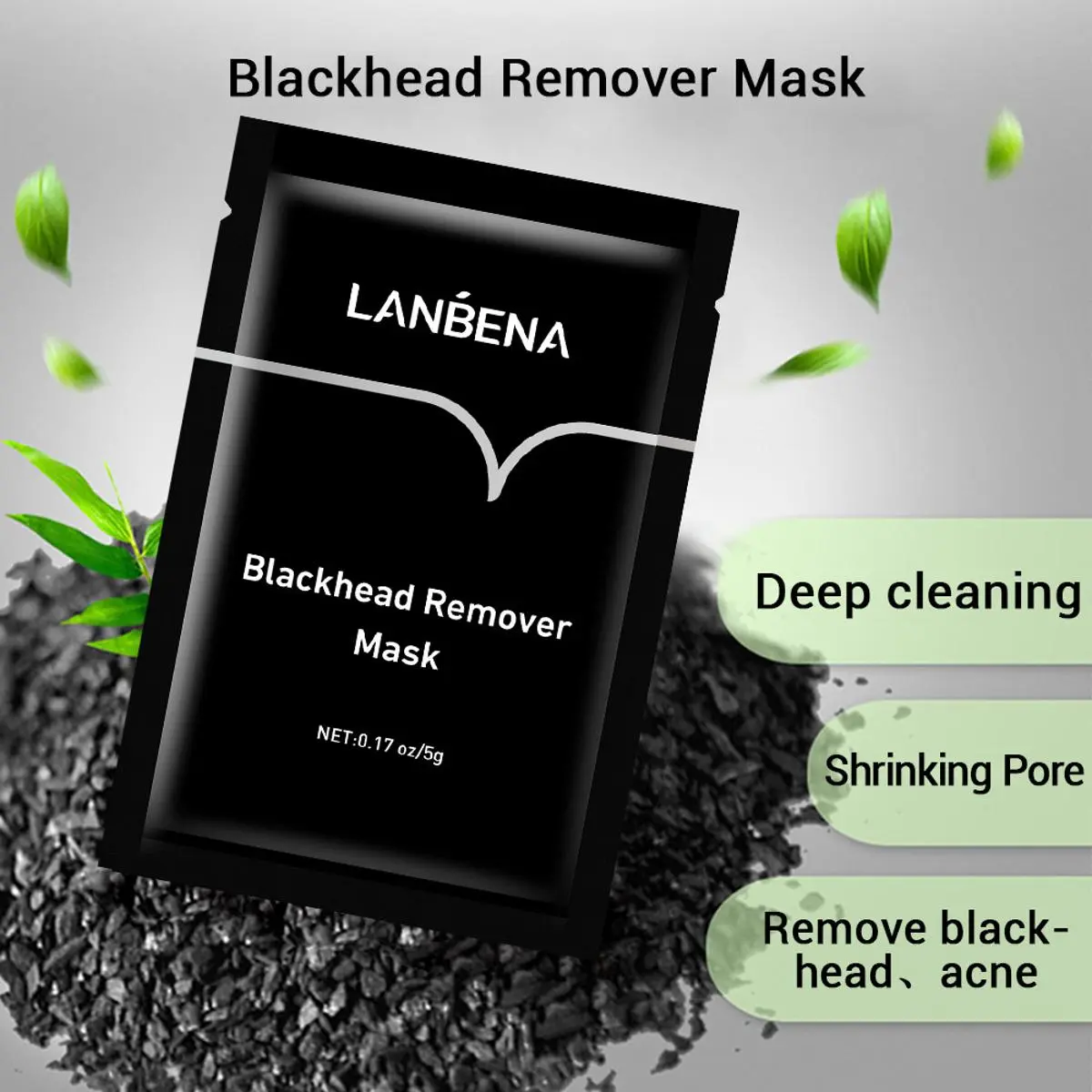 Picture of 4 Peace Lanbena Black Mask Blackhead Remover Pill Of Mask Mud Face Mask Charcol Mask Nose Acne Treatment Skin Care (4 Piece Combo)(Fresh)