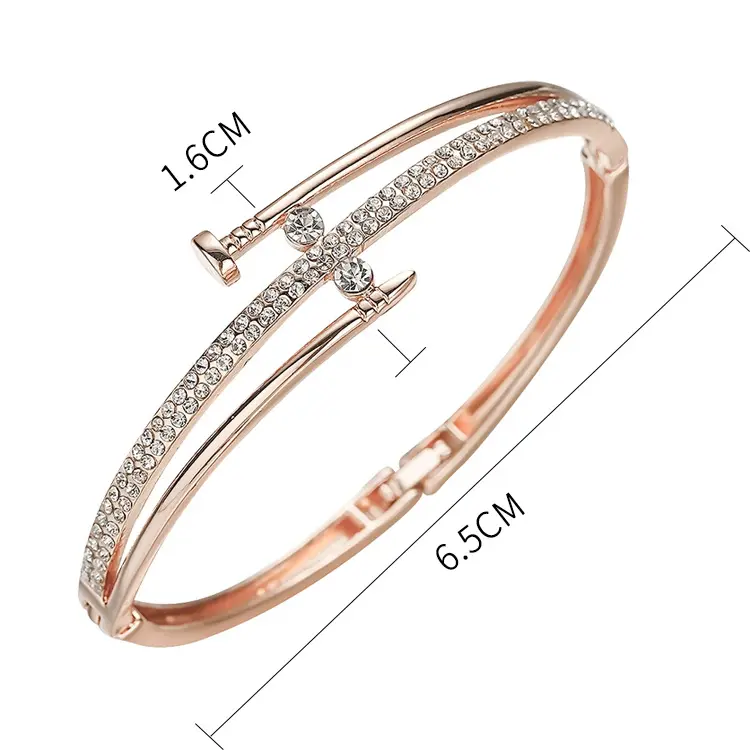 Picture of Nail Bracelet Women's Jewelry Alloy Bracelet Handicraft for women's fashion(Rose Gold)