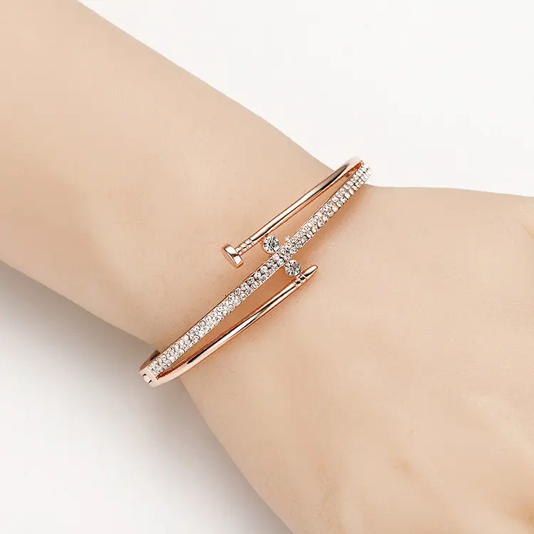 Picture of Nail Bracelet Women's Jewelry Alloy Bracelet Handicraft for women's fashion(Rose Gold)