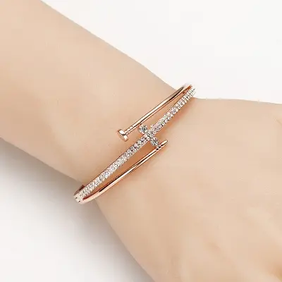 Picture of Nail Bracelet Women's Jewelry Alloy Bracelet Handicraft for women's fashion(Rose Gold)