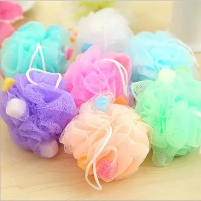 Picture of Comfortable sponge bath flower with lanyard bath ball soft bath wipe bath ball toiletries(Multicolor)