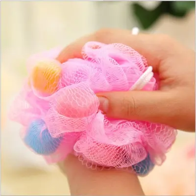 Picture of Comfortable sponge bath flower with lanyard bath ball soft bath wipe bath ball toiletries(Multicolor)