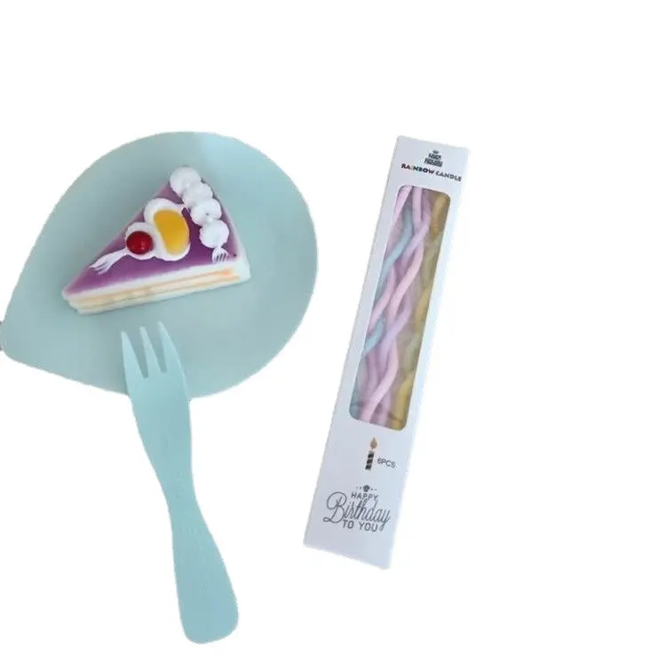 Picture of 6 Pieces Birthday Candles - Twisted Horse-Shaped Colored Cake Candles, 16cm Long(Random)