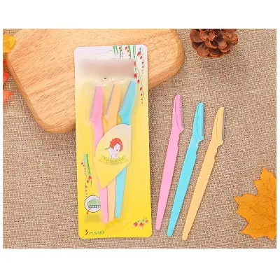 Picture of Tik Tok 3 sets of stainless steel eyebrow trimmers, eyebrow trimmers set three eyebrow trimmers(Multicolor)