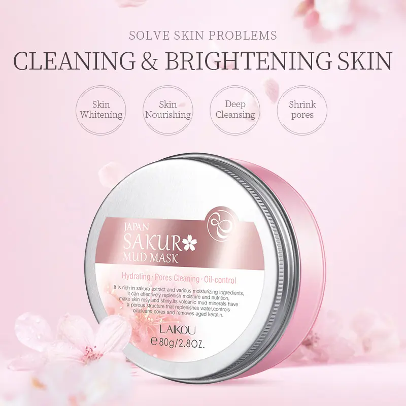 Picture of Laikou Japan Sakura Deep Cleansing Mud face pack Mask- 80G - Black Mask(Face)