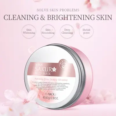 Picture of Laikou Japan Sakura Deep Cleansing Mud face pack Mask- 80G - Black Mask(Face)