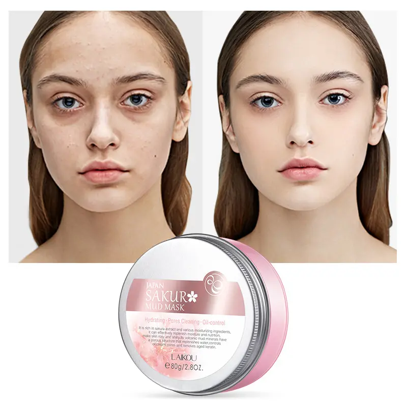 Picture of Laikou Japan Sakura Deep Cleansing Mud face pack Mask- 80G - Black Mask(Face)