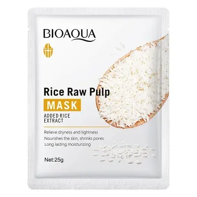 Picture of Bioaqua rice seed pulp mask hydrating moisturizing face sheet mask for women makeup(Face)