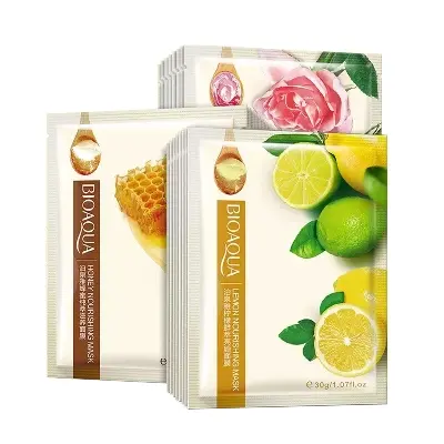 Picture of Bioaqua facial mask honey rose lemon extraction plant fruit Natural Moisturizing beauty facial masks face mask(Face)
