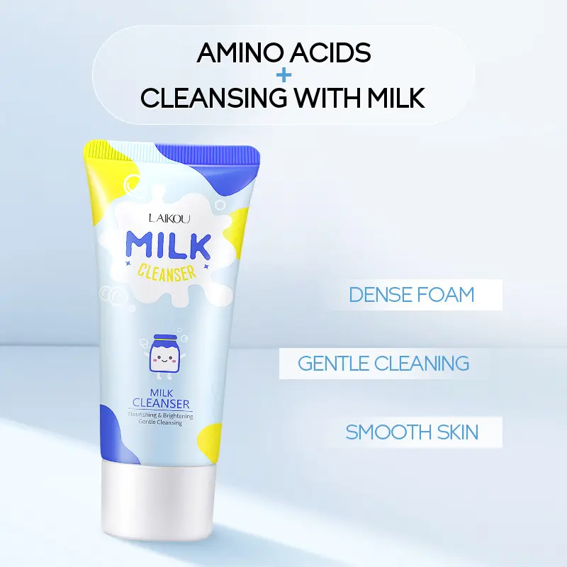 Picture of LAIKOU Milk Moisturizing Deep Cleaning Facial Cleanser- 50g(White-Milk)