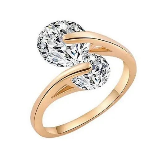 Picture of Golden Adjustable Stainless Stell Finger Ring For Women Fashion(Gold)