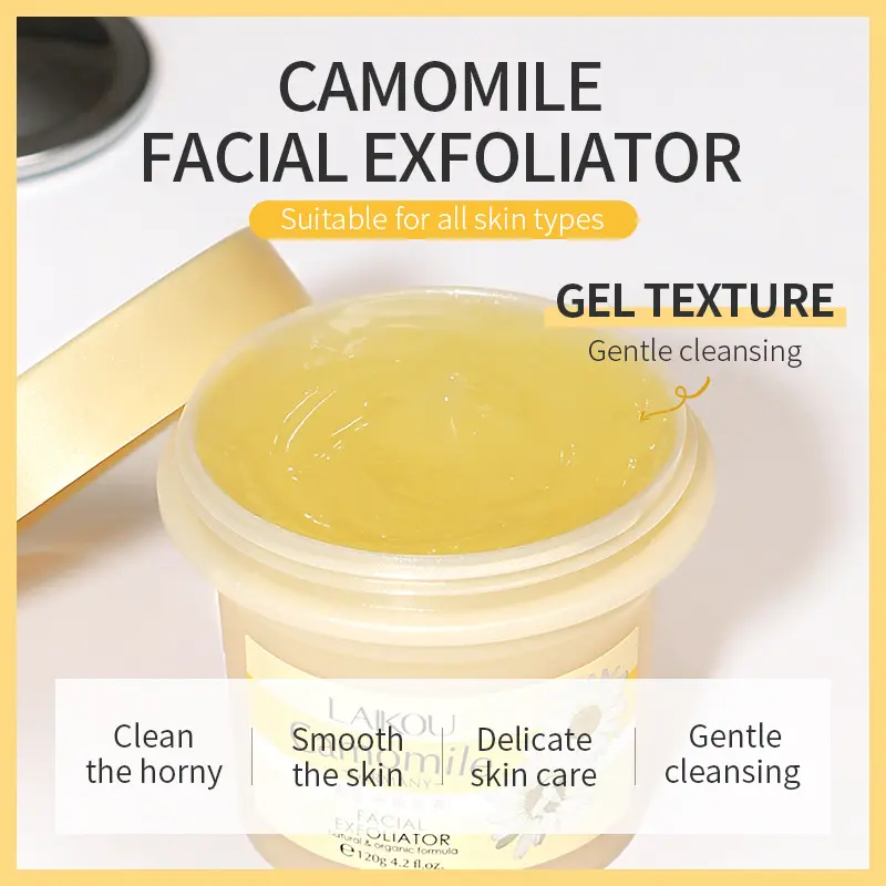 Picture of LAIKOU chamomile exfoliating scrub facial scrub gel 120g to dead skin cleaning pores moisturizing(Chamomile)
