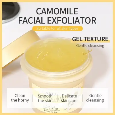 Picture of LAIKOU chamomile exfoliating scrub facial scrub gel 120g to dead skin cleaning pores moisturizing(Chamomile)