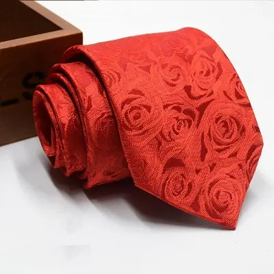 Picture of Rose Red Colour Professional Formal Tie for Men- 8cm(Red)