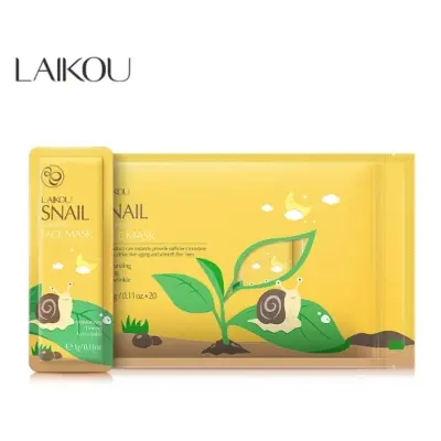 Picture of LAIKOU 20 Pcs/Set Snail Sleeping Face Mask- 3g*20 Pieces(Snail)