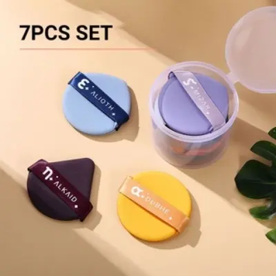 Picture of 7 Pcs/Set Makeup Puff Set Air Cushion Sponge Puff Sponge Cushion Puff- Multicolour(Multicolor)