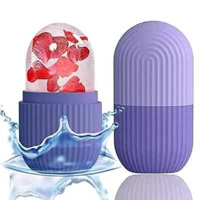 Picture of Home Use Skin Care Tool Facial Massage Silicone Face Ice Cooling Globe Roller for Lifting Facial Ice Roller- Violet(Violet)