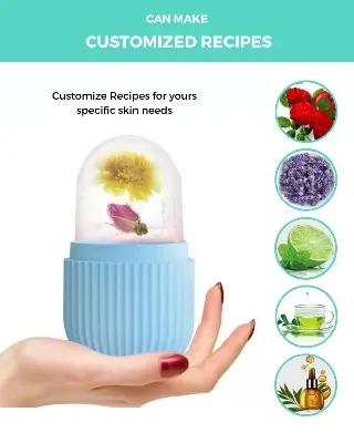 Picture of Home Use Skin Care Tool Facial Massage Silicone Face Ice Cooling Globe Roller for Lifting Facial Ice Roller- Blue(Blue)
