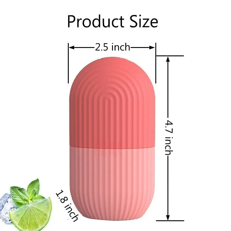 Picture of Home Use Skin Care Tool Facial Massage Silicone Face Ice Cooling Globe Roller for Lifting Facial Ice Roller- Pink(Pink)