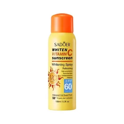 Picture of SADOER Vitamin C SPF 60+ PA+++ Anti-sweat Hydrating Refreshing Non-greasy Sunscreen Spray- 150ml(Vitamin C)