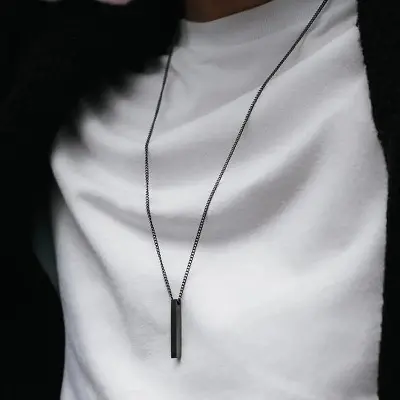 Picture of 1 Piece long Metal Stylish Hiphop Chain For Men(Black)