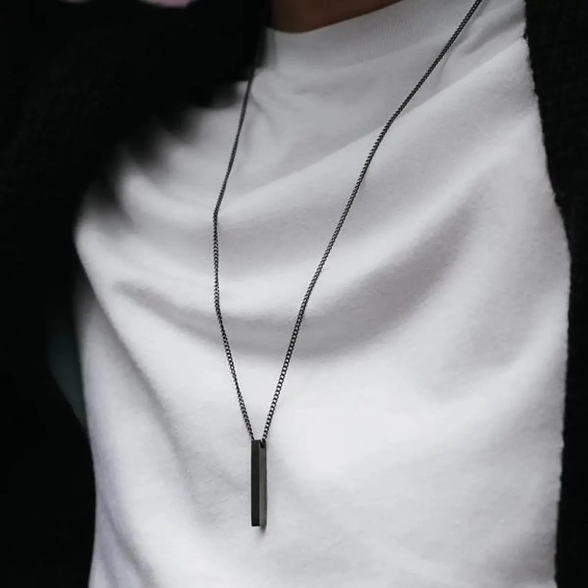 Picture of 1 Piece long Metal Stylish Hiphop Chain For Men(Black)