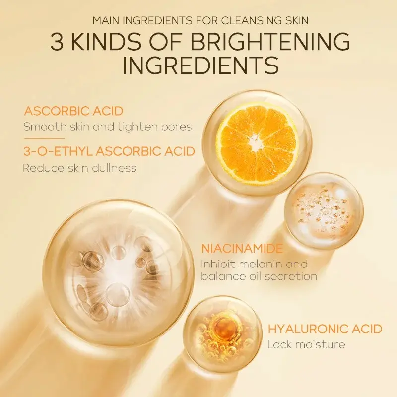 Picture of LAIKOU Deep Cleansing & Brightening Vitamin C Niacinamide Essence Cleasing Mousse Face Wash- 120ml(Vitamin C)