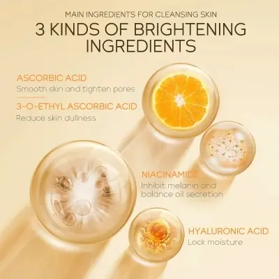 Picture of LAIKOU Deep Cleansing & Brightening Vitamin C Niacinamide Essence Cleasing Mousse Face Wash- 120ml(Vitamin C)