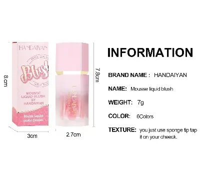 Picture of HANDAIYAN Mousse Liquid Blush with Fine Glitter- #1 Love Cake(1)