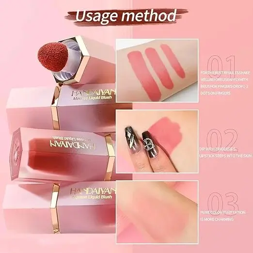 Picture of HANDAIYAN Mousse Liquid Blush with Fine Glitter- #6 Chocolate(6)
