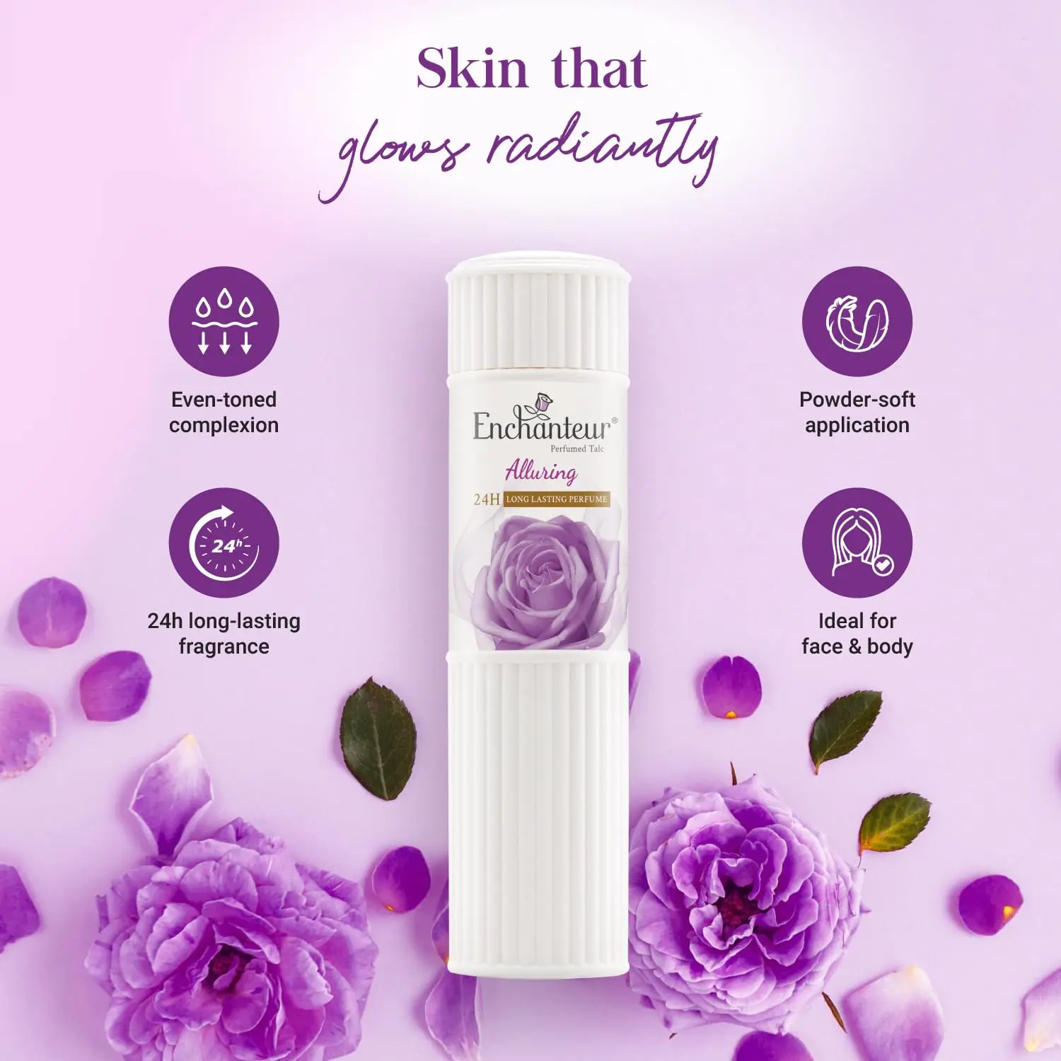 Picture of Enchanteur Perfumed Alluring Long Lasting Fragrance Telcum Powder- 250g(Alluring)