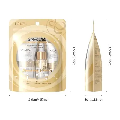 Picture of LAIKOU Snail Revitalizing Sparkling Vaitality Skin Care 3 Pcs Set- 62g(Snail)