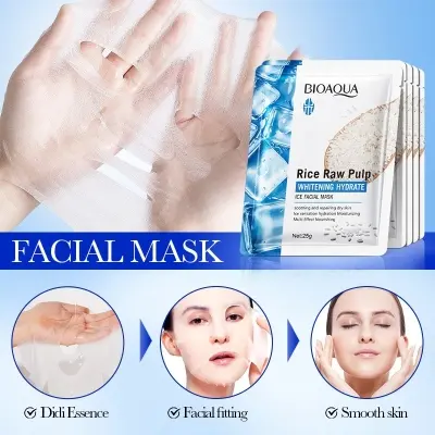 Picture of BIOAQUA Rice Raw Pulp Hydrating Ice Facial Sheet Mask- 25g(Rice)