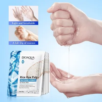 Picture of BIOAQUA Rice Raw Pulp Hydrating Ice Facial Sheet Mask- 25g(Rice)