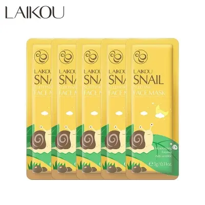 Picture of LAIKOU 5 Pcs/Set Snail Anti-Wrinkle & Firming Face Sleeping Mask- 3g/Each(Snail)