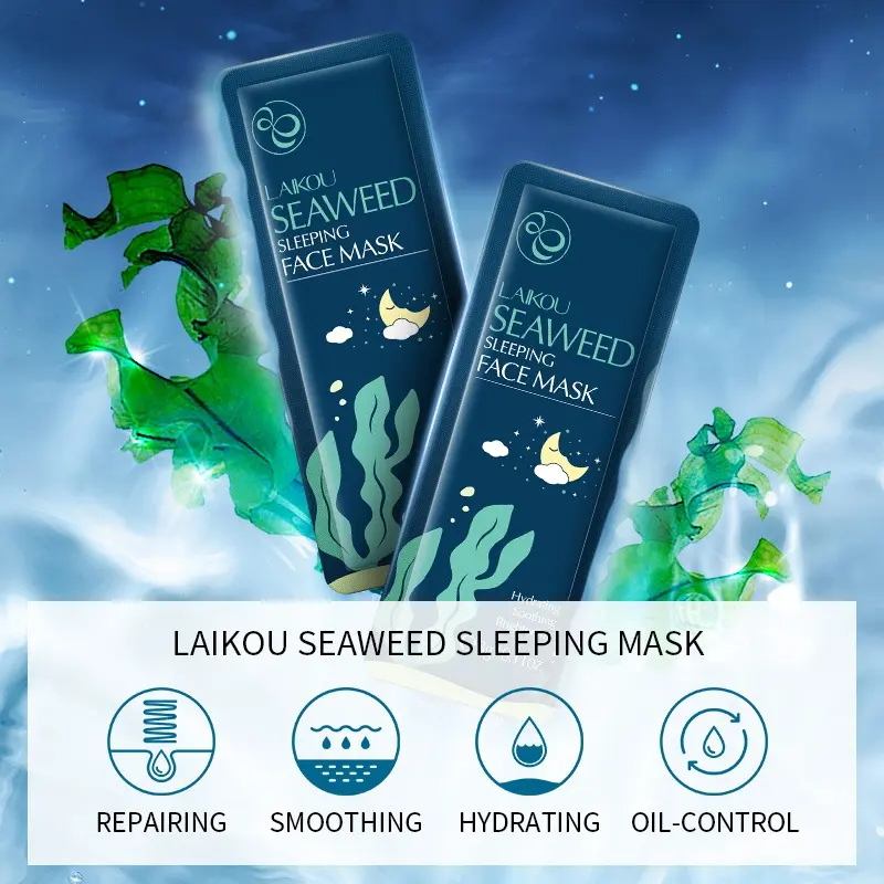 Picture of LAIKOU 5 Pcs/Set Seaweed Hydrating & Soothing Sleeping Mask- 3g/Each(Seaweed)