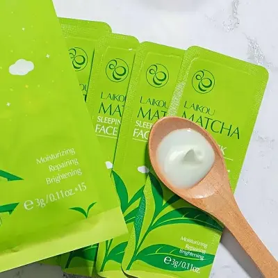 Picture of LAIKOU 5 Pcs/Set Matcha Radiant Skin Tone & Oil- Control Sleeping Mask- 3g/Each(Matcha)