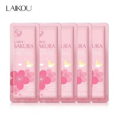 Picture of LAIKOU 5 Pcs/Set Sakura Moisturizing & Repairing Face Sleeping Mask- 3g/Each(Sakura)