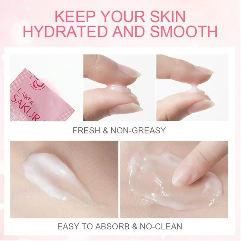 Picture of LAIKOU 5 Pcs/Set Sakura Moisturizing & Repairing Face Sleeping Mask- 3g/Each(Sakura)