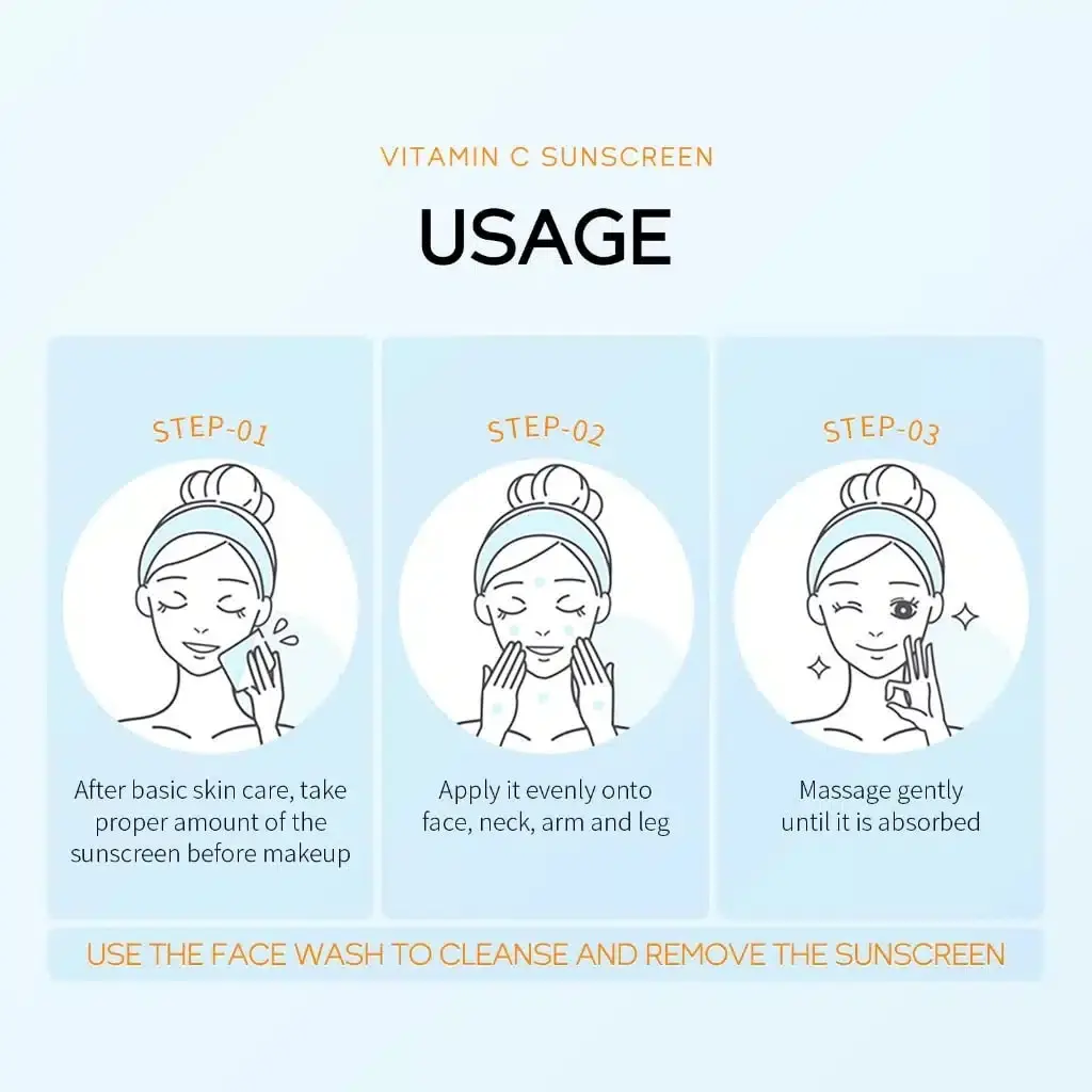 Picture of LAIKOU Vitamin C SPF 50+ PA+++ Waterproof Sunscreen- 30g(Vitamin C)