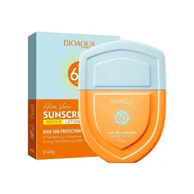 Picture of Bioaqua Aloe Vera SPF 60+ PA+++ UV Defense Sunscreen Repair Lotion- 40g(Aloe Vera)