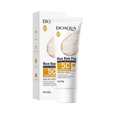 Picture of BIAQUA Rice Raw Pulp SPF 50+ PA+++ UVA UVB High Protection Sunscreen- 40g(Rice)