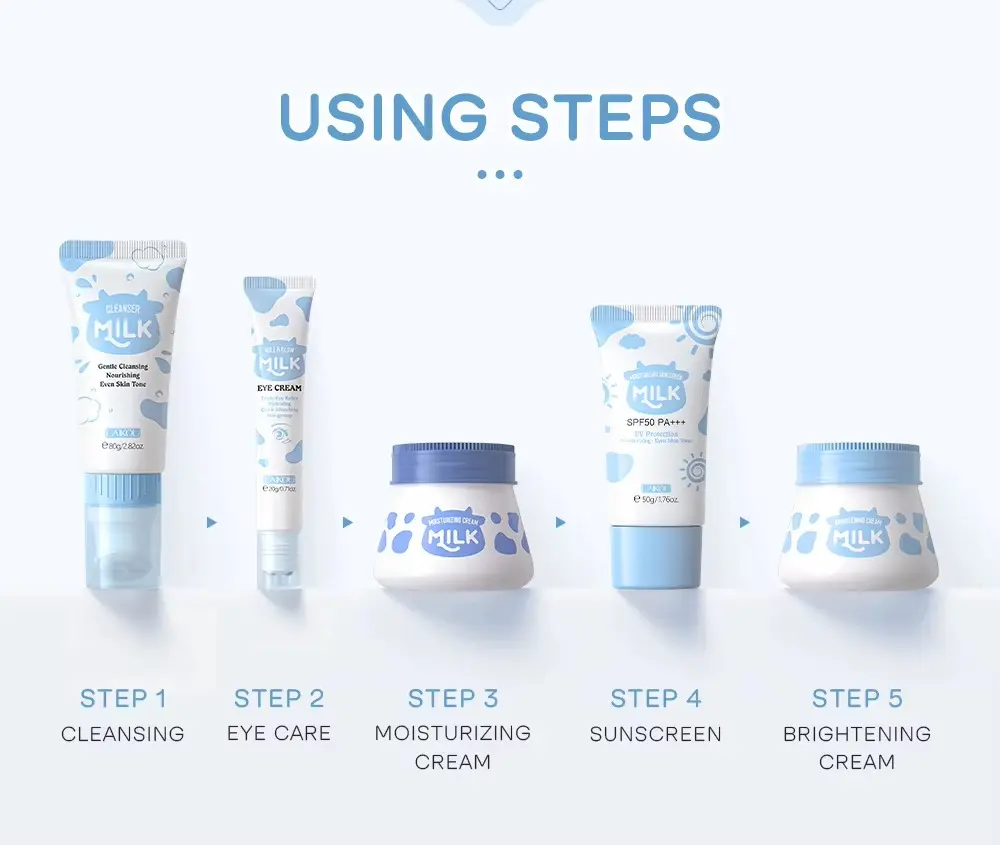 Picture of LAIKOU Milk Extracted 5 Pcs/Combo Skin Care Set- 260g(Milk)