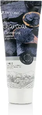 Picture of 3W Clinic Charcoal Moisturizing & Smooth Skin Cleansing Foam- Face Wash (100ml)(Charcoal)