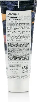Picture of 3W Clinic Charcoal Moisturizing & Smooth Skin Cleansing Foam- Face Wash (100ml)(Charcoal)