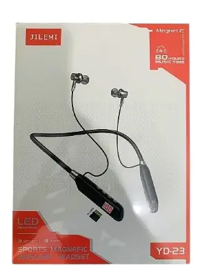Picture of JILEMI  YD-23 Neckband  ,display 80 Hours Music Time wireless Bluetooth 5.0  headset neckband earphones sport magnetic headset in ear earbuds stereo headphones with mic for driving running headset(Black)