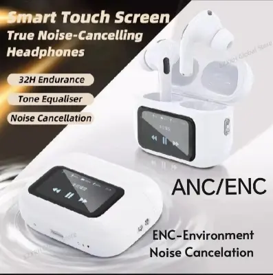 Picture of JUYUPU  A9Pro Earbuds_Airpods pro_ANC+ENC Touch Screen Display  TWS Earbuds - White_tws_earbuds,airpods(White)