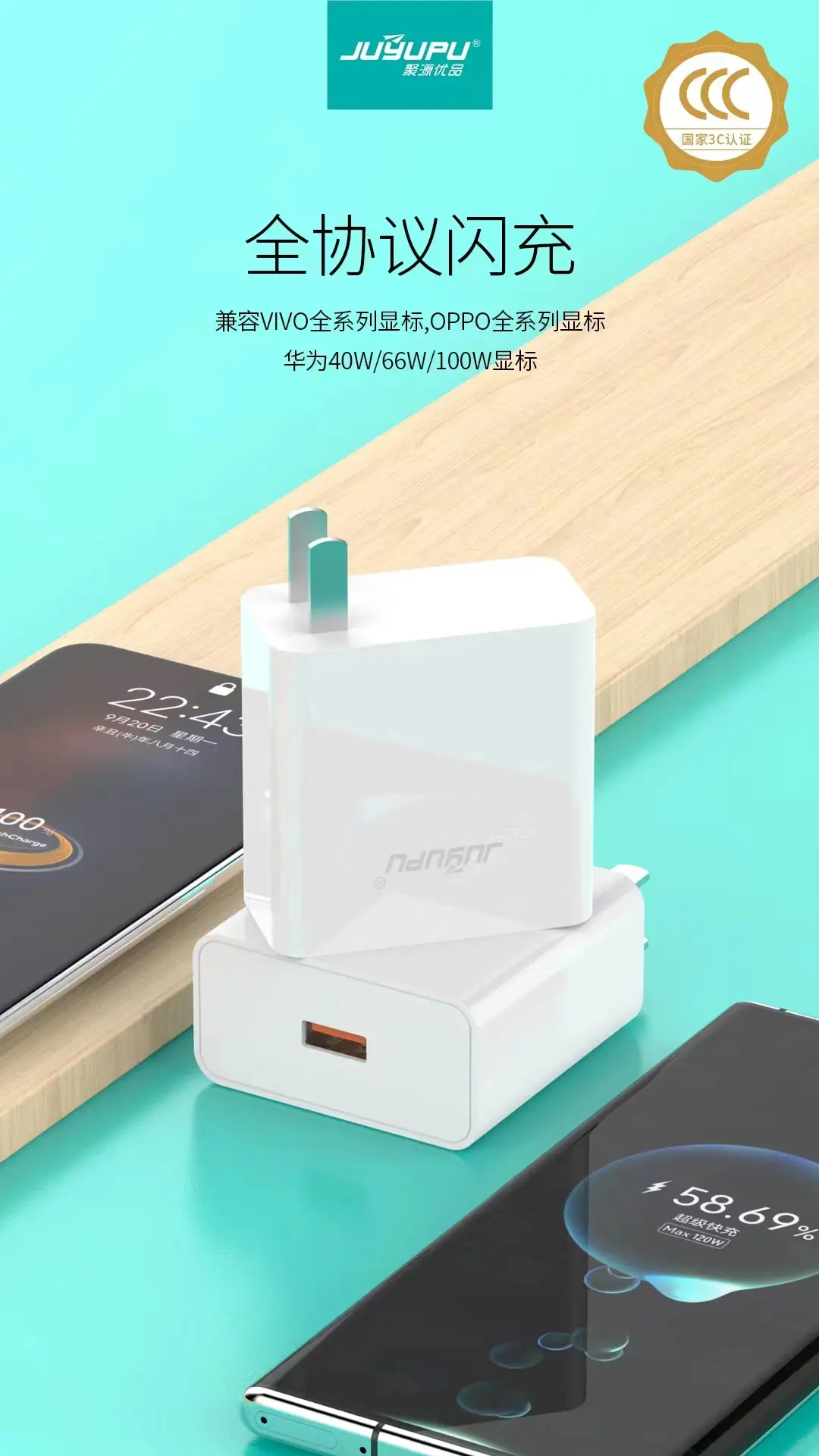 Picture of 120watt charger_Juyupu u380 120w Super Fast Charger_fast charging(TYPE-C)