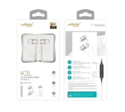 Picture of HEADPHONE-JUYUPU K3L Super Bass Crystal CLEAR SOUNDEarphone - Headphone - Ear Phone(Silver)