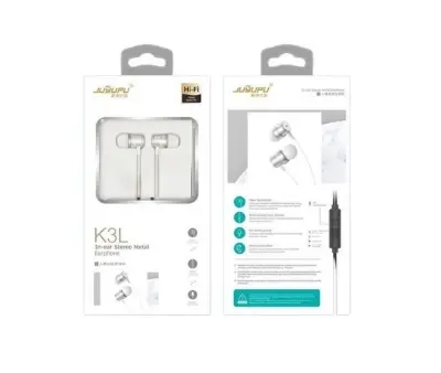 Picture of HEADPHONE-JUYUPU K3L Super Bass Crystal CLEAR SOUNDEarphone - Headphone - Ear Phone(Silver)